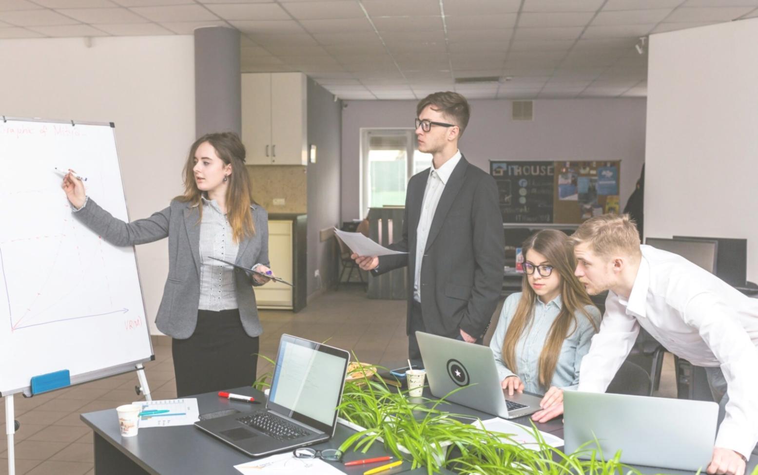 Équipe travaillant sur des analyses de rentabilité avec graphiques et données financières